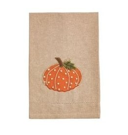 Mudpie ORANGE PUMPKIN FRENCH KNOT TOWEL