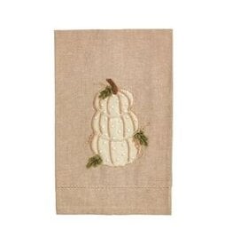 Mudpie STACKED PUMPKIN FRENCH KNOT TOWEL