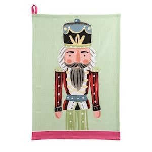 Mudpie GREEN XMAS NUTCRACKER TOWEL