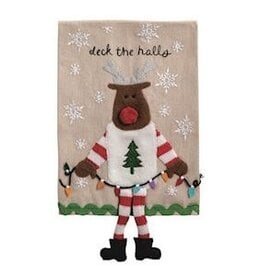 Mudpie REINDEER DANGLE LEG TOWEL