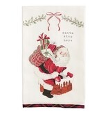 Mudpie SANTA STOP PRINTED TOWEL