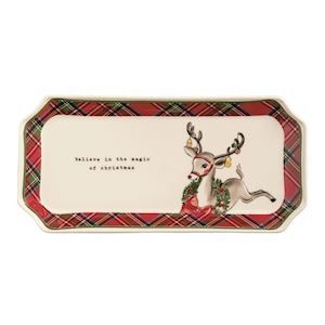 Mudpie REINDEER TARTAN EVERYTHING TRAY