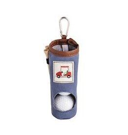 Mudpie BLUE EMBROIDERED GOLF BALL CADDY KEYCHAIN SET