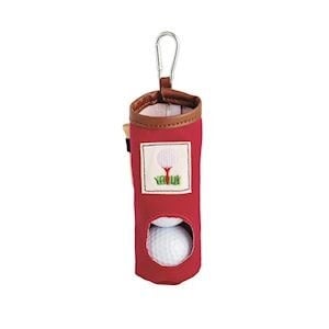 Mudpie RED EMBROIDERED GOLF BALL CADDY KEYCHAIN