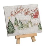Mudpie SLEIGH XMAS MINI ART PLAQUE ON EASEL