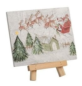 Mudpie SLEIGH XMAS MINI ART PLAQUE ON EASEL