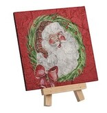 Mudpie SANTA XMAS MINI ART PLAQUE ON EASEL