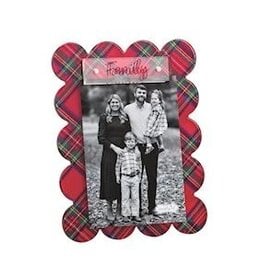 Mudpie FAMILY SCALLOP TARTAN ACRYLIC FRAME