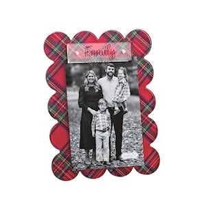 Mudpie FAMILY SCALLOP TARTAN ACRYLIC FRAME