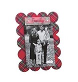 Mudpie FAMILY SCALLOP TARTAN ACRYLIC FRAME