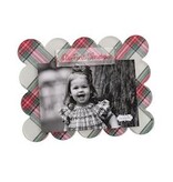 Mudpie MY FIRST CHRISTMAS TARTAN SCALLOP ACRYLIC FRAME
