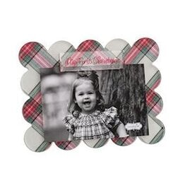 Mudpie MY FIRST CHRISTMAS TARTAN SCALLOP ACRYLIC FRAME