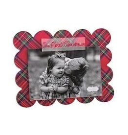 Mudpie OUR FIRST CHRISTMAS SCALLOP TARTAN ACRYLIC FRAME