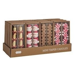 Mudpie CHRISTMAS MINI TAPER CANDLE SET (Choice of Various Designs)