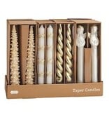 Mudpie GOLD CHRISTMAS TAPER CANDLE SET (Choice of Various Designs)
