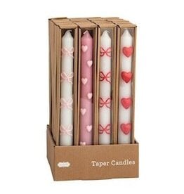 Mudpie BOW HEART TAPER CANDLES (Choice of Various Styles)