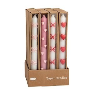 Mudpie BOW HEART TAPER CANDLES (Choice of Various Styles)