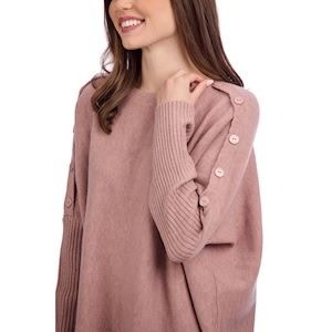 Mudpie BLUSH SHEFFIELD BUTTON SWEATER (ONE SIZE)