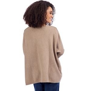 Mudpie TAN SHEFFIELD BUTTON SWEATER (ONE SIZE)