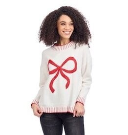 Mudpie WHITE WILDER BOW SWEATER MEDIUM