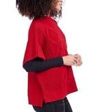 Mudpie RED CLAUDE CABLE KNIT SWEATER (ONE SIZE)