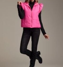 Mudpie PINK LILE RUFFLE QUILTED VEST SMALL