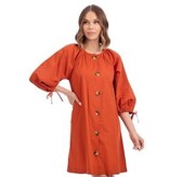Mudpie RUST PHEEBES BUTTON DOWN DRESS LARGE