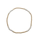 Erin Gray 2mm3 Hamptons Mix Collection 14k Gold-Filled and Sterling Beaded Bracelet
