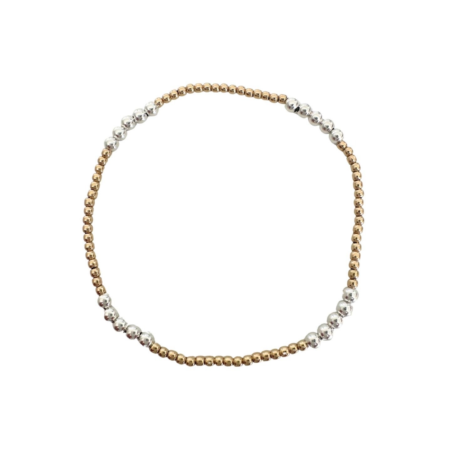 Erin Gray 2mm3 Hamptons Mix Collection 14k Gold-Filled and Sterling Beaded Bracelet