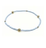 Erin Gray Light Blue Game Day Gold-Filled & Seed Bead Waterproof Bracelet Collection