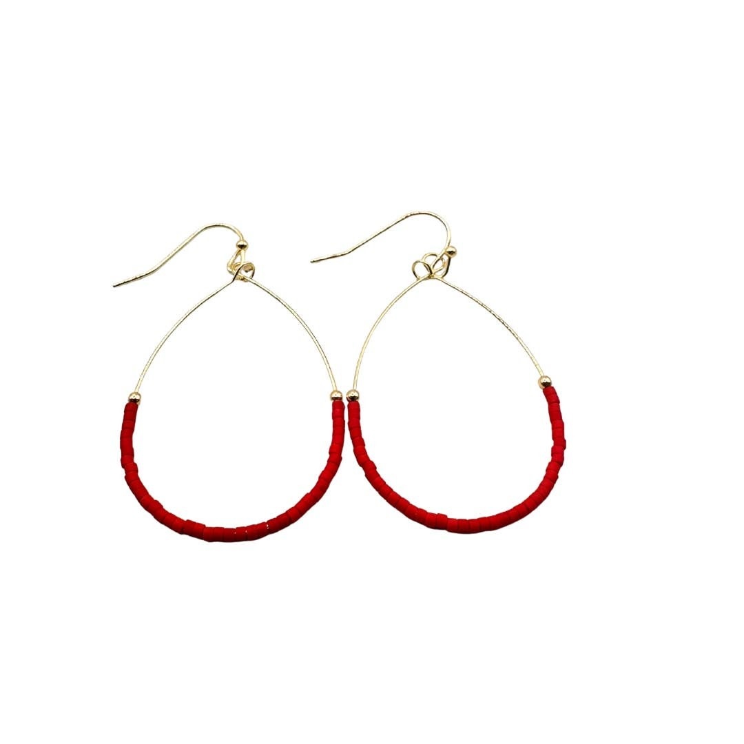 Erin Gray Red Aster Game Day Earrings