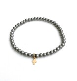 Erin Gray Luxe Cross Bracelet in Light Gray