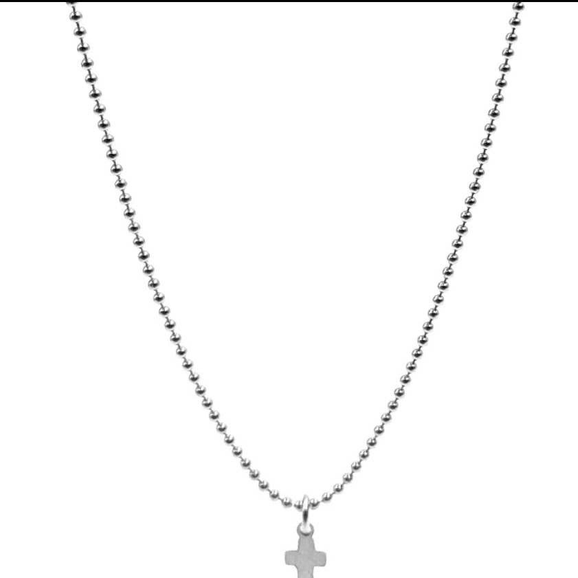 Erin Gray Sterling Silver 18" Baby Bliss Necklace with Luxe Cross- Waterproof!