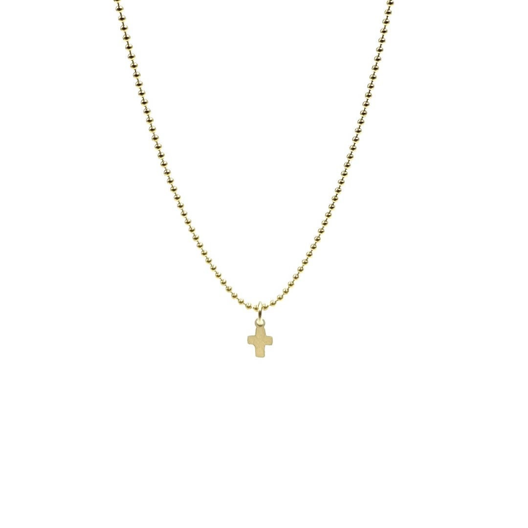 Erin Gray 14k Gold-Filled 16" Baby Bliss Necklace with Luxe Cross- Waterproof!