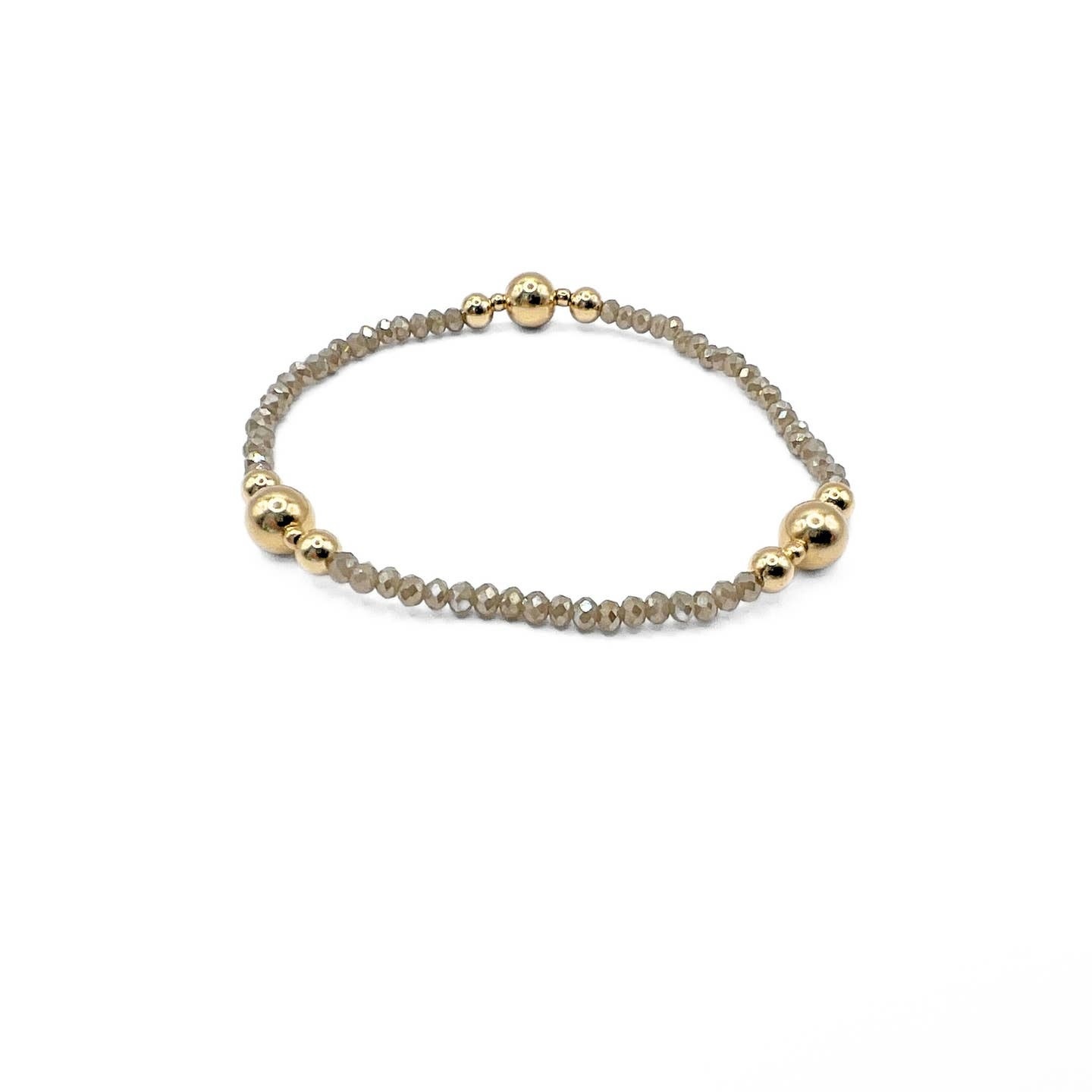 Erin Gray LIGHT GRAY Nantucket Shimmer Collection 14k Gold- Filled Beaded Bracelets