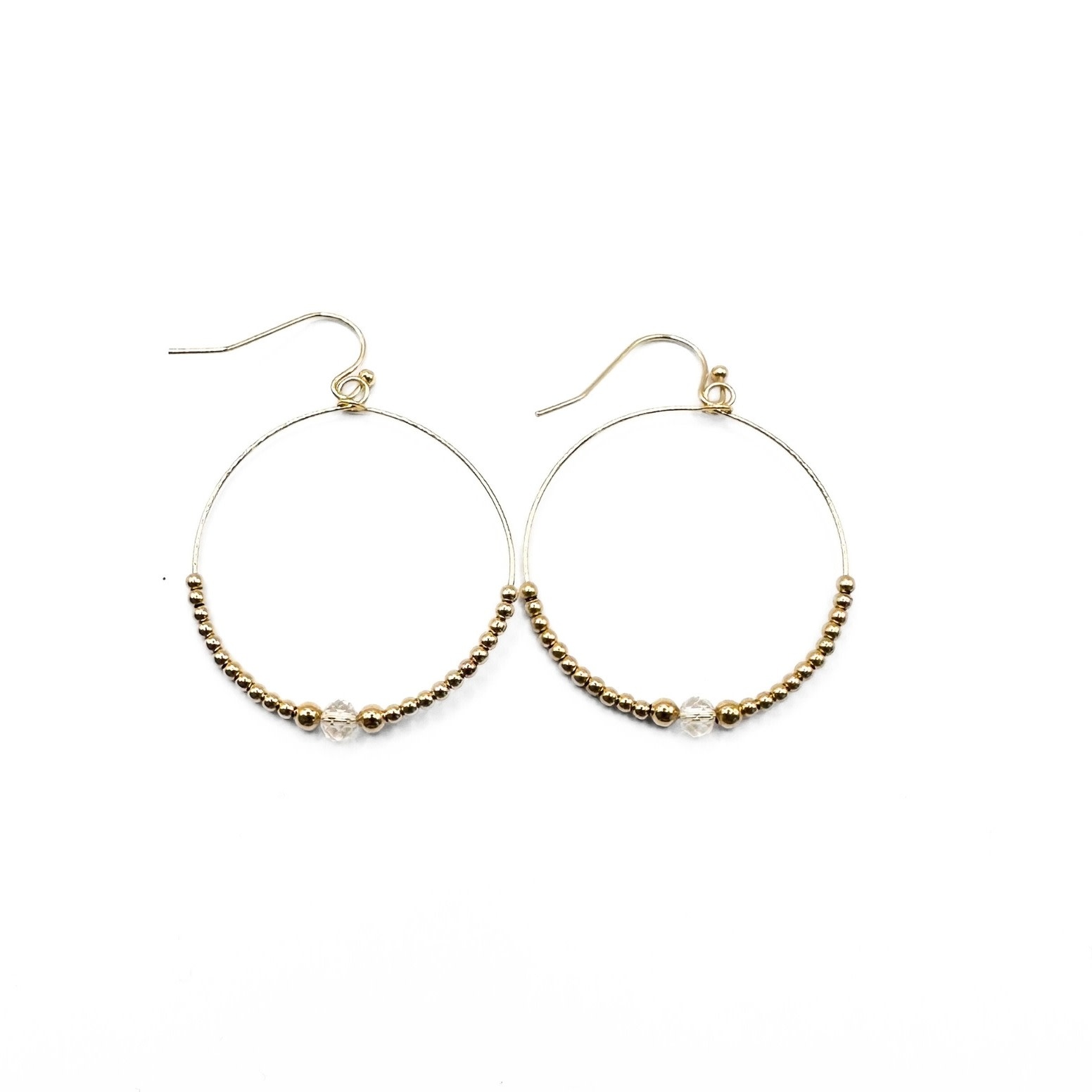 Erin Gray Small-35mm Crystal Collection 14k Gold-Filled Beaded Hoops