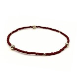 Erin Gray Crimson Game Day Gold-Filled & Seed Bead Waterproof Bracelet Collection