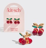 kitsch Mini Rhinestone Claw Clips 2pc Set - Cherry