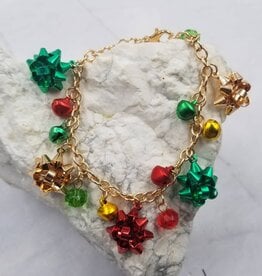 FLEURISH Snowflakes Bell Gold Chain Christmas Bracelet