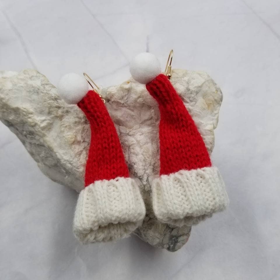 FLEURISH Handwoven Christmas Hat Earrings