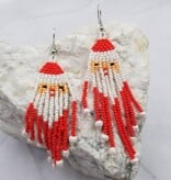 FLEURISH Santa Beaded Christmas Earrings