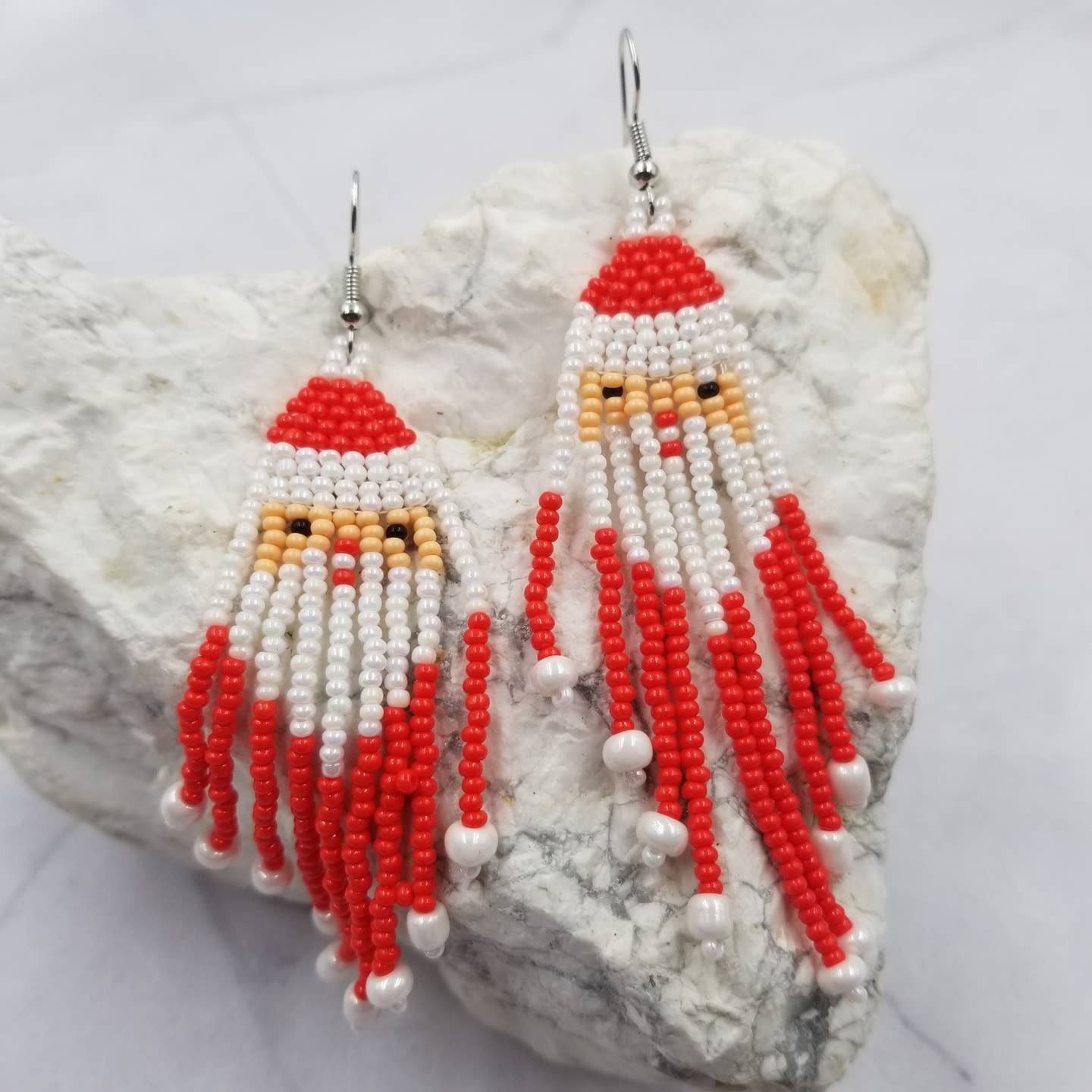 FLEURISH Santa Beaded Christmas Earrings