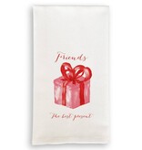 French Graffiti Friends Best Present Red and Pink Tea Towel