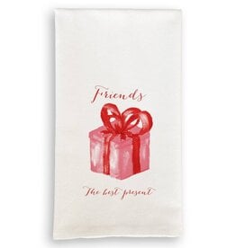 French Graffiti Friends Best Present Red and Pink Tea Towel