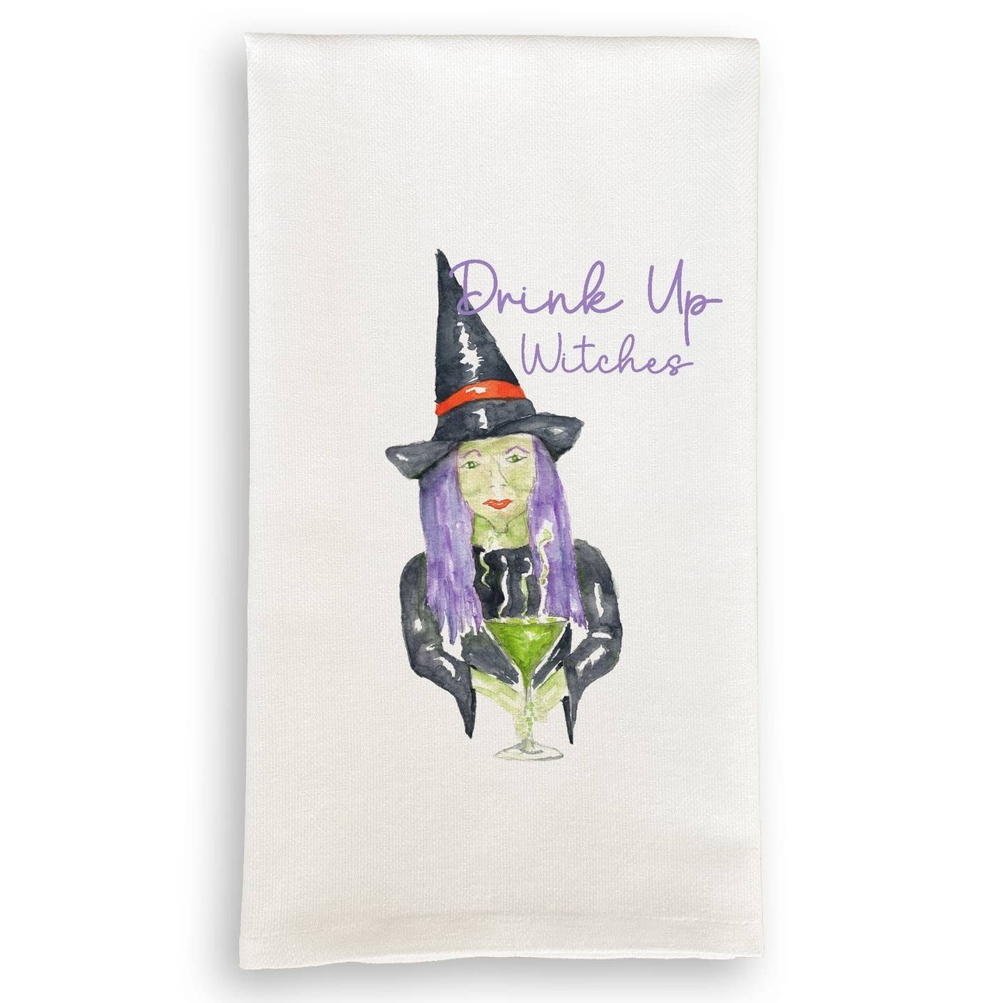 French Graffiti Drink Up Witches Brew Tea Towel