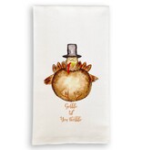 French Graffiti Gobble Till You Wobble Tea Towel