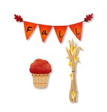 Roeda Studio Fall Front Porch Magnets S/3, Mini Fall Decor