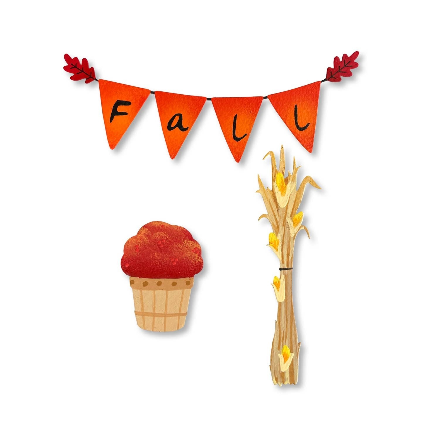 Roeda Studio Fall Front Porch Magnets S/3, Mini Fall Decor