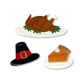 Roeda Studio Thanksgiving Turkey Dinner Magnets S/3