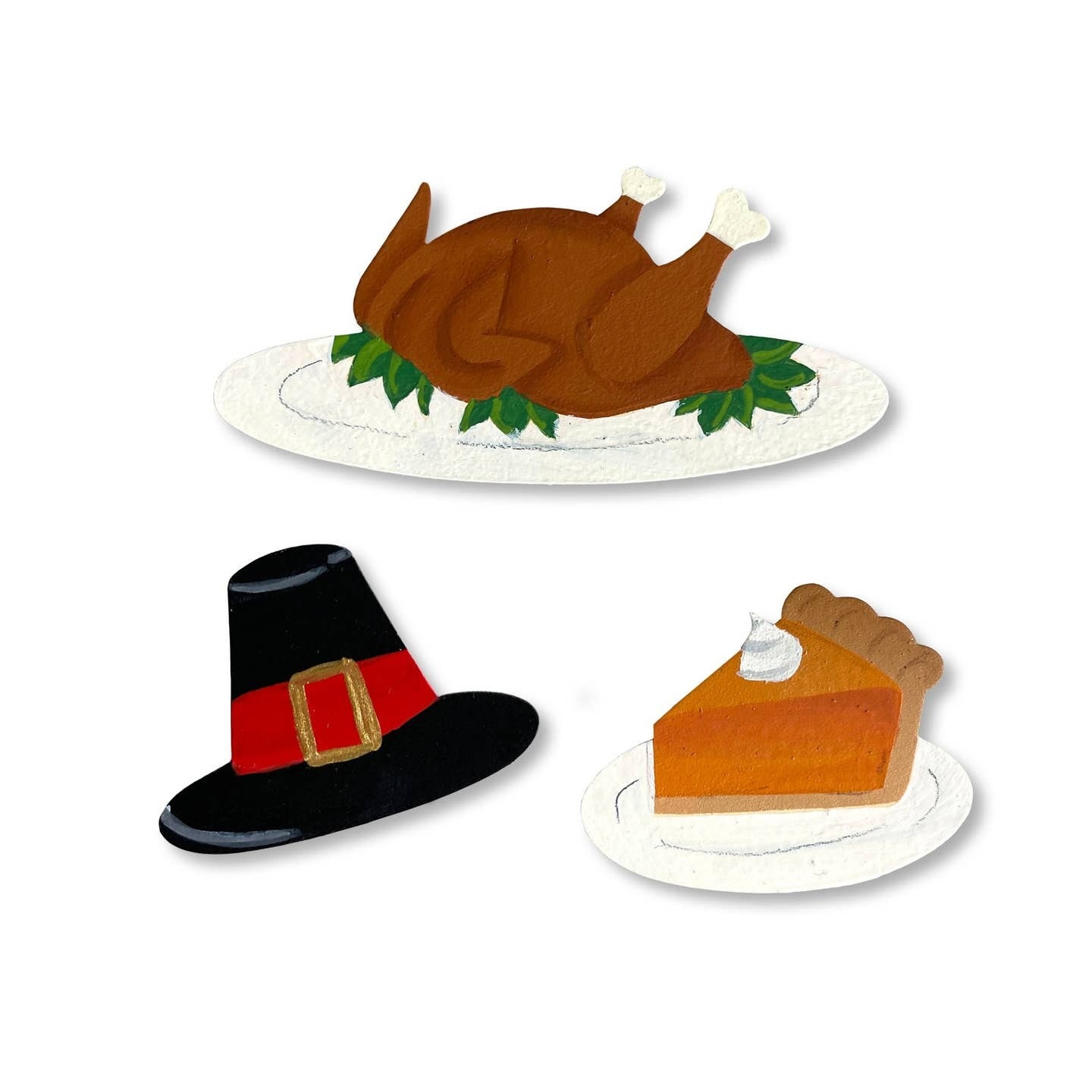 Roeda Studio Thanksgiving Turkey Dinner Magnets S/3